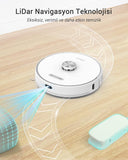 Ultenic T10 Otomatik Çöp İstasyonlu Robot Süpürge, 3000Pa, BeyazHands-Free Cleaning iPath Laser, Pet Hair Deep Clean on Carpet, Smart Cleaner for Home with Pets