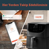 COSORI Akıllı WiFi Sıcak Hava Fritözü 5.5 Litre Air Fryer XXL, Kare ve Çıkarılabilir Basket, 13 Fonksiyon, 100'den Fazla Tarif ve 11 Ön Ayar, Bulaşık Makinesinde Yıkanabilir, Siyah